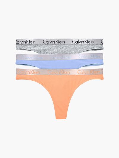 Calvin Klein Underwear HU972640 | Calvin Klein Radiant Cotton Női Tanga Szürke / Kék / Narancssárga